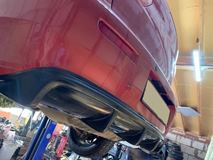 Накладка на задний бампер диффузор ПОД ОДНУ ТРУБУ Mitsubishi Lancer 10
